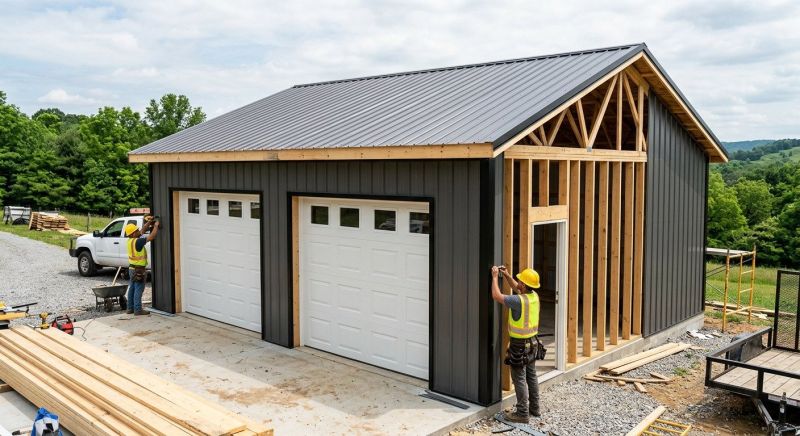 Two Story Garage Construction in Pearland, TX